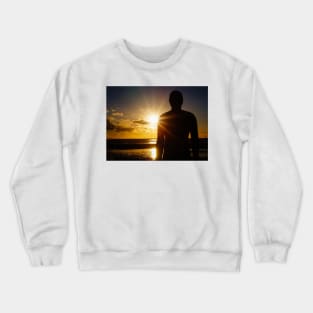 Iron Man at Sunset, Crosby Beach Crewneck Sweatshirt